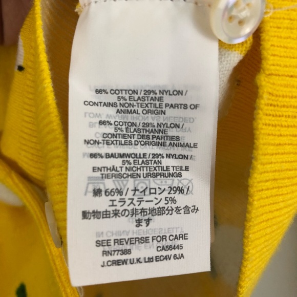 J Crew G3947 Yellow Lemon Jackie Cardigan Sz Small - Picture 7 of 7